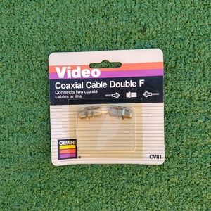 2 Cable VCR Coaxial Cable Double F Connectors CV81 Gemini TV Hardware NIP